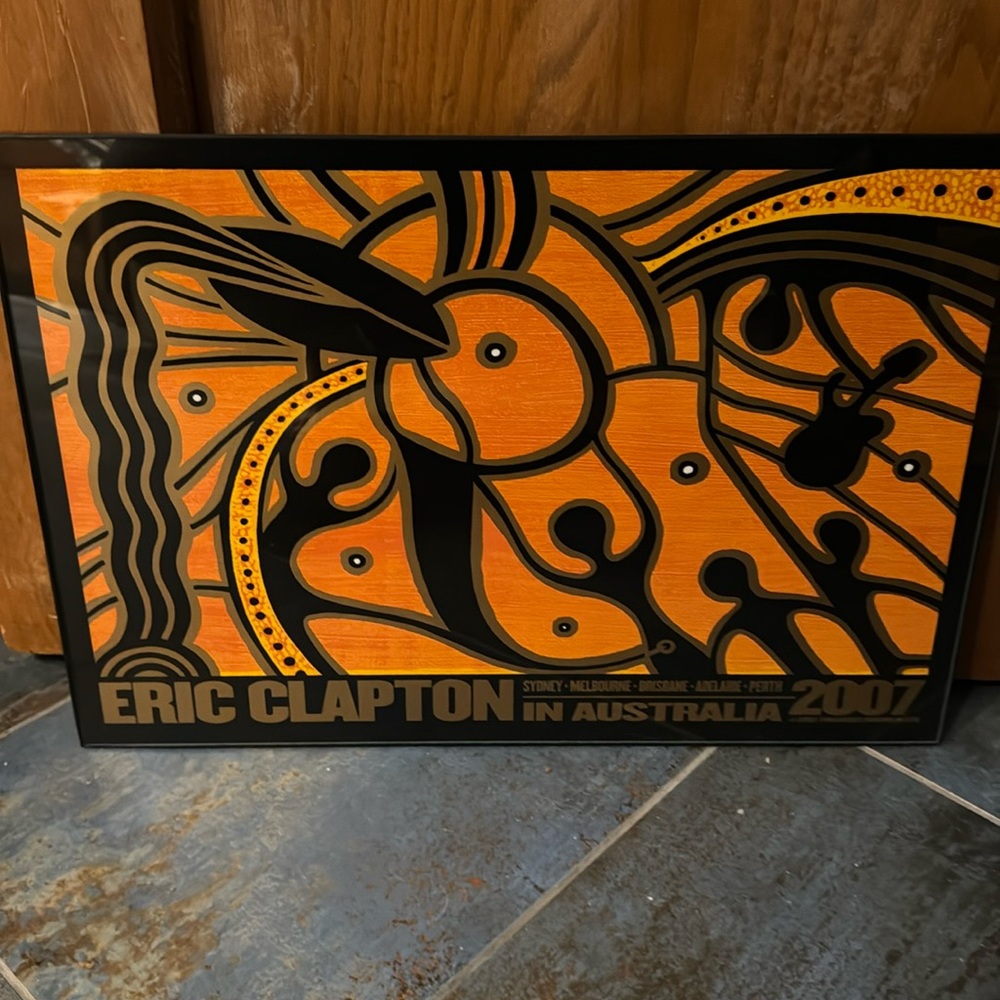 Eric Clapton framed Australia 2007 poster